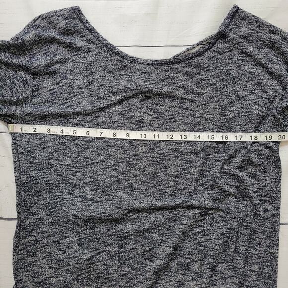 Elan Size EST L Open Back Off Shoulder Grey White Blended Sweater Casual - Picture 6 of 8